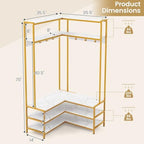 GIANTEX Corner Coat Rack, L-Shaped Hall Tree with Bench and Shoe Storage - Image 7