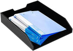 6 Piece Office Supplies/Desk Organizer Set with Desktop Leather Writing Pad,File Paper Tray,Magazine folder Holder, Pen Cup,Sticky Note Holder,Letter Mail Sorter,Workspace Decor for Women Men Black - Image 6
