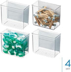 iDesign Magnetic Small Clear Plastic Organizer Bins, 4-Pack - Image 2