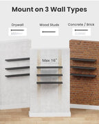 Amada 23.6" Floating Shelves for Wall Decor & Storage, Set of 3, Black - Image 7