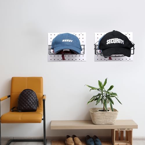 Kigley 4 Pcs Wire Hat Display Racks for Slatwall Black Baseball Hat Racks - Image 6