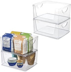 iDesign Stackable Open-Front Storage Bins with Handles, Set of 4, Clear by iDesign
