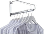NEWRAIN Laundry Hanger, Wall Mounted Clothes Hanger with Swing Arm Holder Brass Hanging Drying Rack Space Saver,Chrome - Image 2