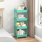 Sywhitta 4-Tier Plastic Rolling Utility Cart with Wheels for Storage,Green - Image 6