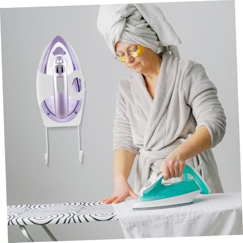 Wall Mount Steam Iron Holder and Ironing Board Organizer White - Image 5
