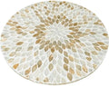 i-lan 18 Inch Mother of Pearl Lazy Susan Turntable, Large Decorative Round Rotating Tray for Dining Table, Kitchen Countertop, Cabinet, Island and Tabletop, Champagne Gold by ilan