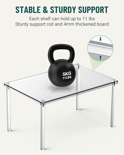 Acrylic Cabinet Organizer Set of 2, Stackable Spice Rack for Kitchen - Image 6