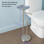Toilet Paper Holder with Shelf, Toilet Paper Stand for Holding Extra 4 Toile Paper Rolls, Freestanding Toilet Paper Roll Storage, Heavy Base No Tipping Over (Stainless Steel, Brushed Nickel) - Image 3