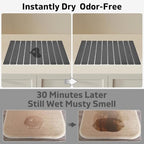 Large Stone Dish Drying Mats for Kitchen Counter, Fast Drying Collapsible Drying Mat, Eco-Friendly Absorbent Diatomaceous Earth Mats for Dishes Cups, Match Any Countertop (Dark Gray 24"×16" & 8"x4") - Image 3