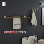 JQK Double Towel Bar Champagne Bronze, 19 Inch 304 Stainless Steel Thicken 0.8mm Towel Rack Bathroom, Towel Holder Wall Mount, Useable Length 16 Inch, TB100L16-CB - Image 5