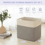 OIAHOMY 2 PACK Tall Storage baskets 55L Blanket Basket Living Room Grey - Image 4