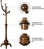 Bekrvio Coat Rack Freestanding Wood Coat Tree Rack with 8 Hooks, Walnut - Image 2