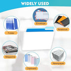 EASEPRES 4 Pack White Plastic Single Pocket Hanging File Organizer, Wall Mount Paper Mails Magazines Holder, Mounted Folder Bins for Office, School and Home, 12.99x4.13x7.48 inches - Image 6