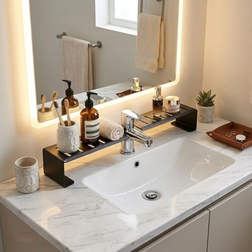 Vertical Faucet Storage Rack, Over the Sink Shelf, Black, 23.6in/60cm - Image 5