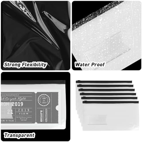 Clear Plastic Envelopes 100 Pcs Zipper Pouches Label Pocket - Image 4