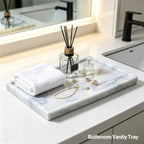 Natural Marble Bathroom Tray, 12"x8" Stone Vanity Decorative Counter Trays - Image 4