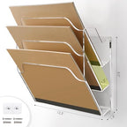 DINGHUO 3 Pockets Acrylic Hanging Wall File Organizer for Office - Image 2