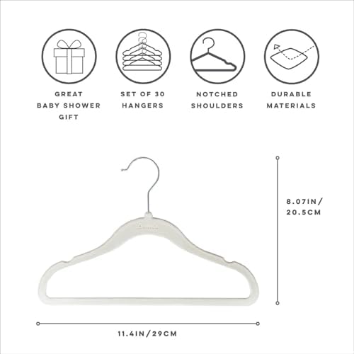 3 Sprouts Velvet Baby Hangers, Non Slip Slim, Light Green, 30 Pack - Image 2