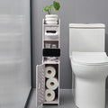 Slim Toilet Paper Storage Cabinet, Freestanding Toilet Paper Holder Stand, Bathroom Storage Cabinet for Storage and Toilet Paper Organization (Marble White) by lokubond