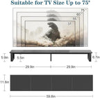 aboxoo 59" Large TV Riser Stand for 32-75 Inch TV, TV Shelf with Steel Legs - Image 2