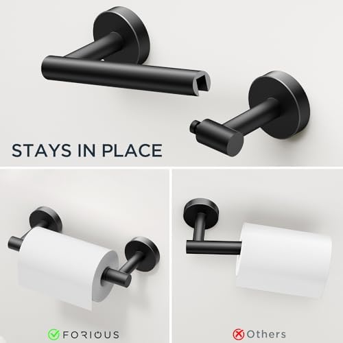 FORIOUS Bathroom Accessories, 4-Piece Bathroom Hardware Set - 24" Towel Bar - Image 6