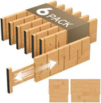 Deep Drawer Dividers For Clothes,Expandable Drawer Organizer (6, Short) by Vellzeyce