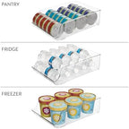 iDesign Water Bottle Organizer and Soda Can Dispenser for Refrigerator or Pantry - Set of 3 - Clear - Image 7