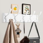 Kuhome 2pcs Coat Rack Wall Mount Coat Hooks Wooden Hat Rack for Wall Hooks Pine Real Wood Plank 16.9" White Coat Hanger with 5 White Triple Hooks for Hanging Coat Hat Jacket - Image 4
