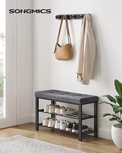 SONGMICS Shoe Bench, Storage Bench, Entryway Bench with Cushion - Image 2