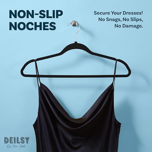 DEILSY™ Non-Velvet Black Plastic Hangers Slim Hangers 50 Pack for Closet - Image 3