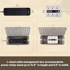Cable Management Box, Cord Organizer with Lid & Cable Ties - Gray, L - Image 4