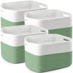4 Pack Storage Baskets for Organizing, 11''Lx9''Wx8''H Woven Baskets for Storage Toys, Towels, Books, and Clothes, Cotton Rope Basket for Shelves with Handle by Unknown