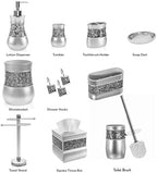 Creative Scents Crackled Glass Silver Toothbrush and Toothpaste Holder for Bathroom - Decorative Bathroom Counter Electric Toothbrush Organizer, 3 Slot, Makeup Brush Holder - Image 7