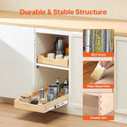 VEVOR Pull Out Cabinet Organizer, 14"W x 21"D Cabinet Drawer, Soft Close Slide out Shelf, Heavy-Duty Sliding Wood Drawer, Bottom Mount Size（14.5"W x 23"D）and Side Mount Size（15"W x 23"D） - Image 2