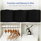 ECDYQXVU 15x10x9 Inch Woven Cotton Rope Storage Basket, Black, 2 Pack - Image 4