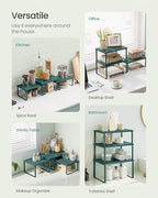 SONGMICS Cabinet Organizer Shelf, Set of 3 Spice Rack, Kitchen Storage - Image 4