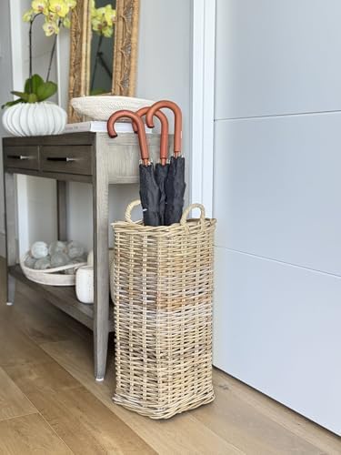 KOUBOO Kobo Square Umbrella Stand with Metal Water Catch, Gray Storage Basket Grey - Image 2