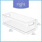 primebox Plastic Food Storage 6 Pack Clear Container Bin with Handles for Organizing Kitchen, Pantry, Refrigerator, Freezer, Pantry, Cabinet, Closet, Bathroom. 20”x8”x5” - Image 3