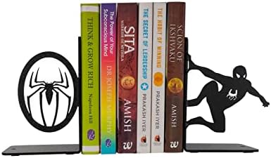 Superhero Decorative Metal Bookends,Metal Bookends, Non Skid Book Ends, Book Stopper for Home/Office Decor/Shelves, 7 X 5.5 X 4 inch per Piece by HeavenlyKraft