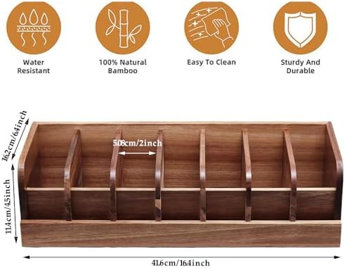 Wood Belt Organizer for Closet, 7 Grids Belt Rack, Brown - Image 2