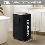 Goodpick 75L Roling Dirty Clothes Hamper with Removable Wash Bag for Dorm - Image 3