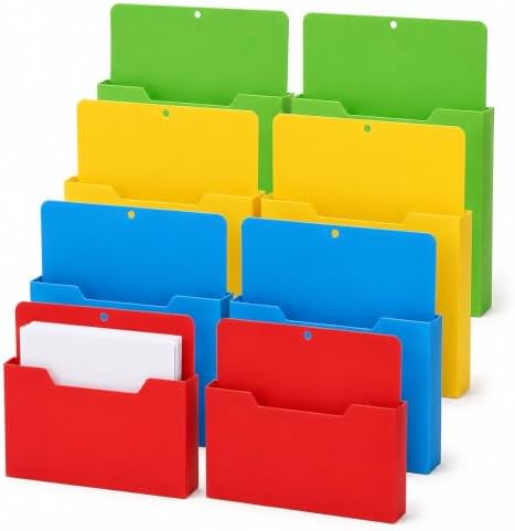 Magnetic File Holder, A4 Wall Organizer for Classroom Whiteboards (8PCS) by Unknown
