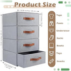Windyun 4 in 1 Stackable Dorm Under Bed Storage Drawers, Gray - Image 2