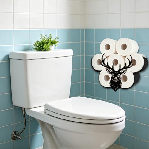 Deer Toilet Paper Holder Wall Mount/Stand for Extra 8 Rolls - Image 6