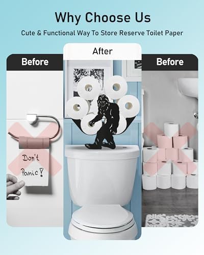Sasquatch Toilet Paper Holder Stand, Decorative Toilet Paper Storage - Image 4