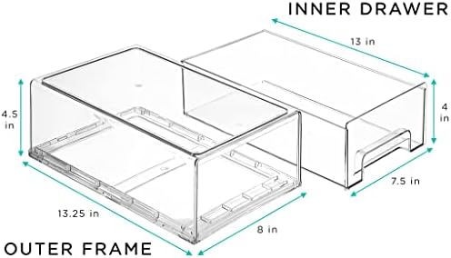 Sorbus Clear Stackable Storage Drawers for Refrigerator (Medium, 4 Pack) - Image 3