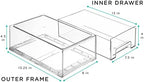 Sorbus Clear Stackable Storage Drawers with Pull-Out Bins (Medium, 2 Pack) - Image 3