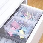 Citylife 0.53 QT 10 Packs Small Storage Bins Plastic Storage Container Stackable Box with Lids for Organizing, Clear White - Image 3