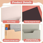 gisgfim 8 Pcs Magnetic Wall File Organizer Magnetic File Paper Holder Hanging Refrigerator Magazine Mail Holder for Planners Letters Documents Whiteboard Classroom Office Home (Retro,10 x 13 Inch) - Image 3