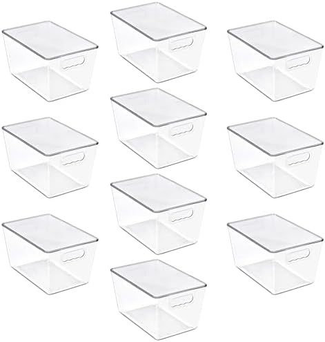 Sorbus Clear Storage Bins with Lids for Kitchen (Large, 10 Pack) - Image 7